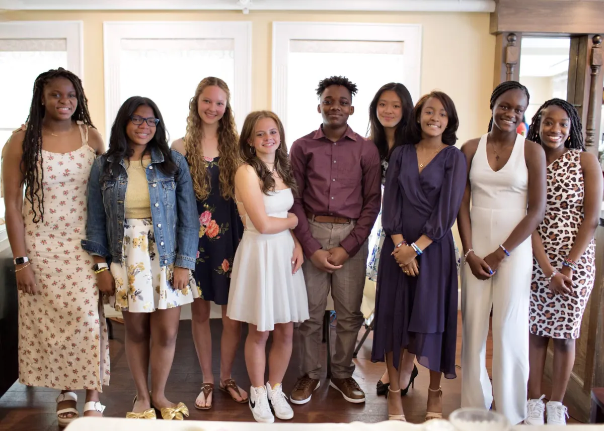 Delphi middle school students gathered for a group photo